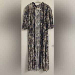 Free People XS Wild Nights printed duster kimono 100% viscose